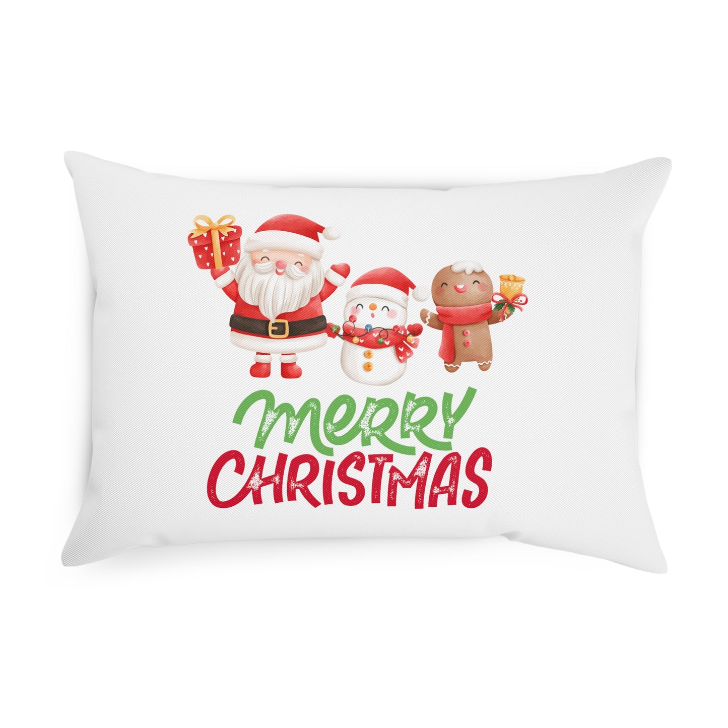 Merry Christmas Santa, Rentier, Schneemann - Sofa-/Dekokissen