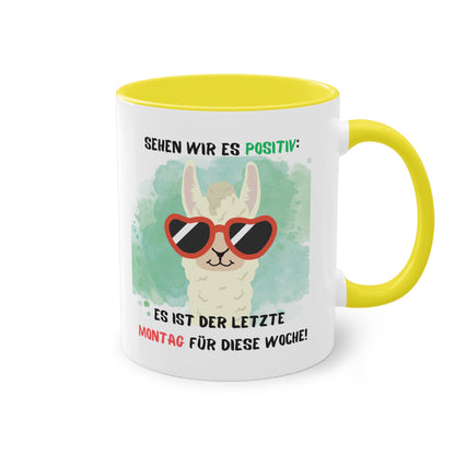 Sehen wir es positiv. Es ist der letzte Montag für diese Woche - Zwei-Ton-Kaffeetasse