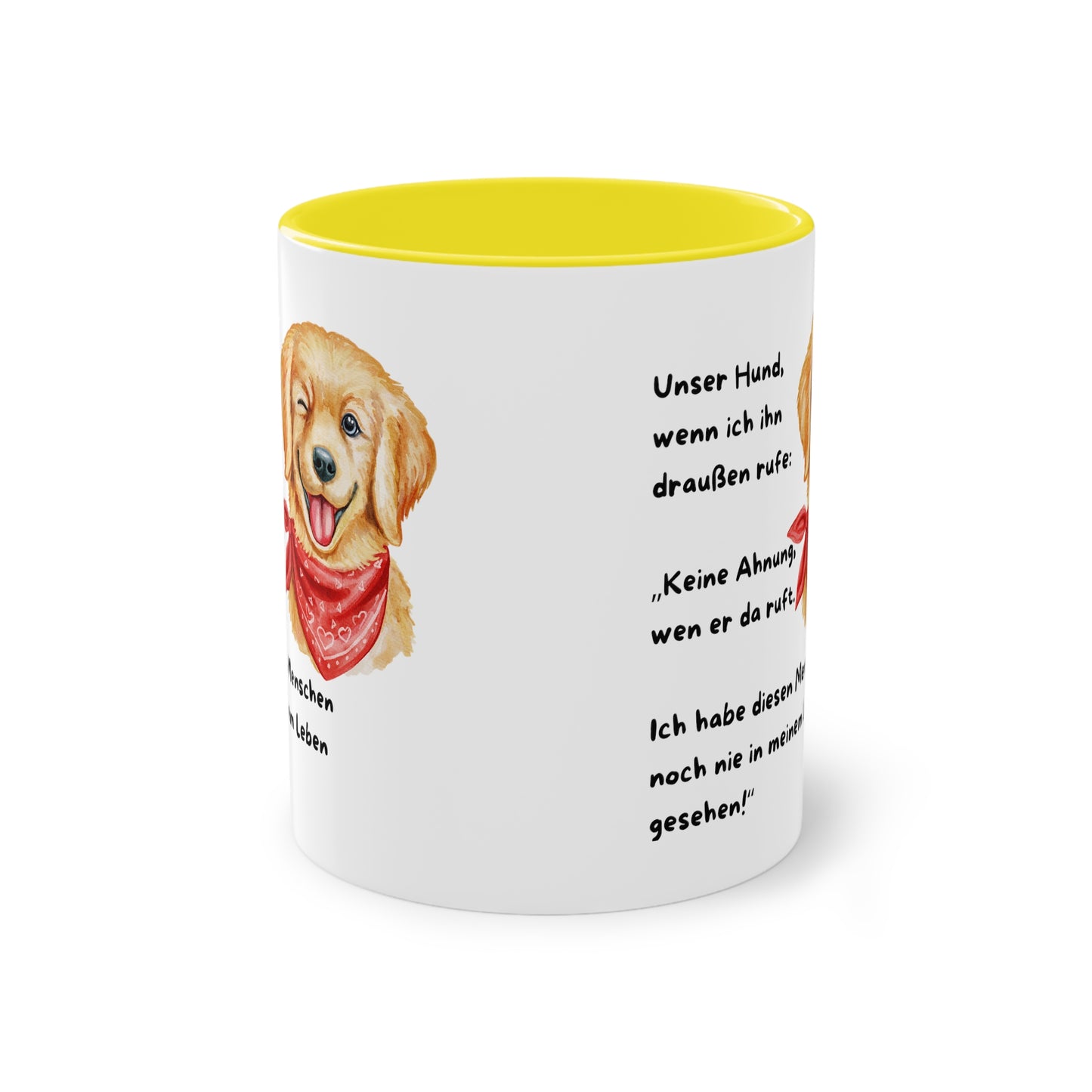 Unser Hund, wenn ich ihn draußen rufe - Zwei-Ton-Kaffeetasse