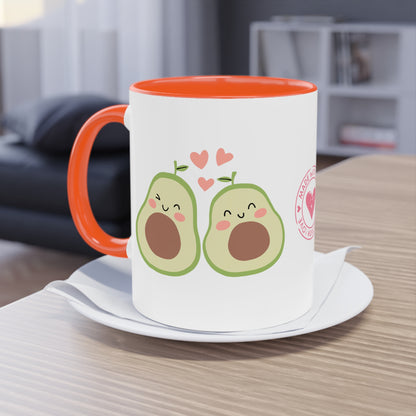 Avocado made with Love - Zwei-Ton-Kaffeetasse