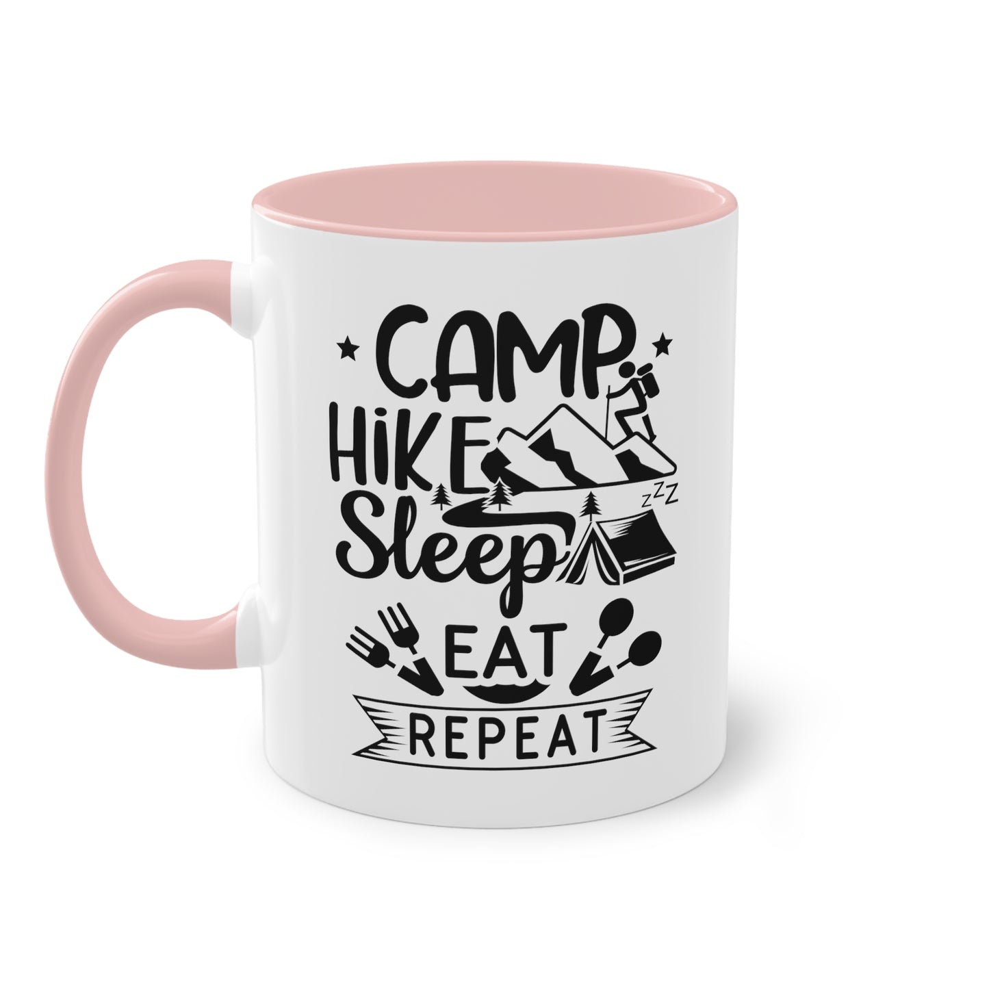 Camp, Hike, Sleep, Eat, Repeat - Zwei-Ton-Kaffeetasse