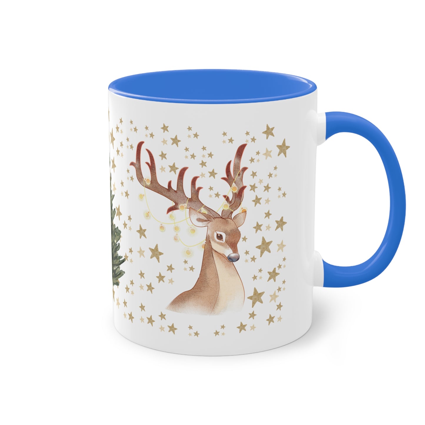 weihnachtliche Rentiere - Zwei-Ton-Kaffeetasse