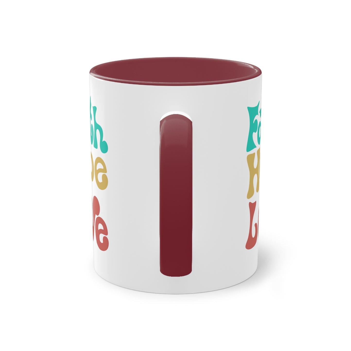 Faith, Hope, Love - Zwei-Ton-Kaffeetasse