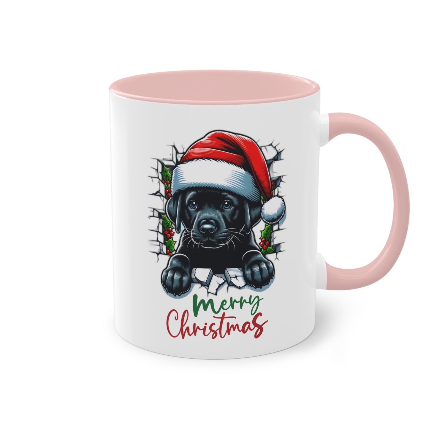 Merry Christmas Welpe - Zwei-Ton-Kaffeetasse