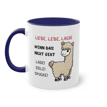 Lebe, liebe Lache. Wenn das nicht hilft... - Zwei-Ton-Kaffeetasse