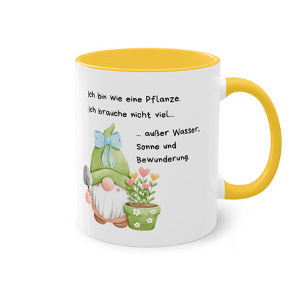 Ich bin wie eine Pflanze.  - Zwei-Ton-Kaffeetasse