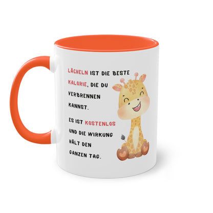 Lächeln ist die beste Kalorie - Zwei-Ton-Kaffeetasse