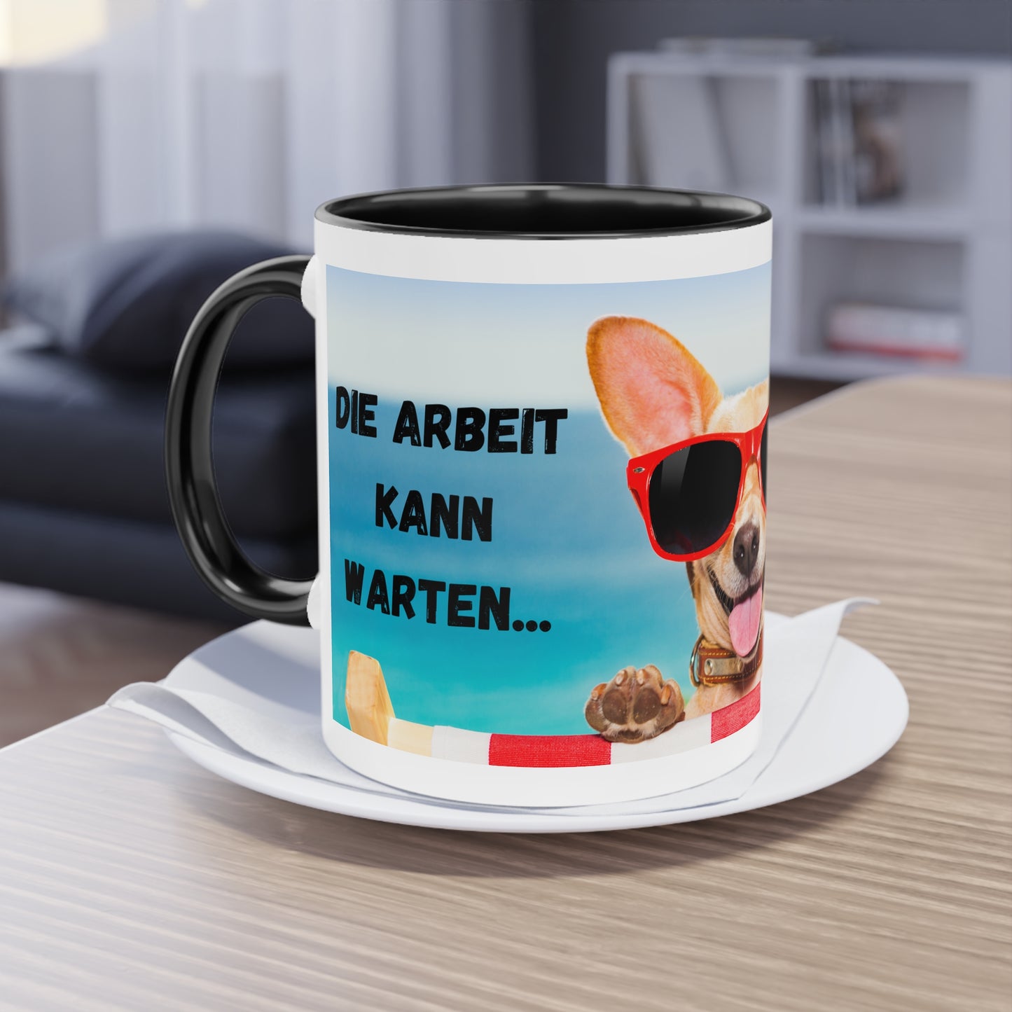 Die Arbeit kann warten... - Zwei-Ton-Kaffeetasse