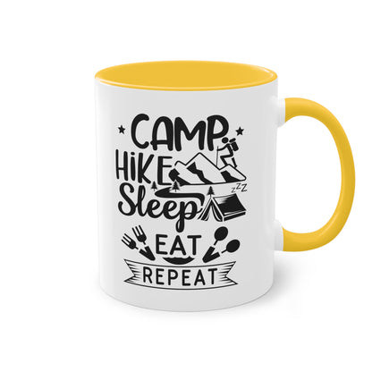 Camp, Hike, Sleep, Eat, Repeat - Zwei-Ton-Kaffeetasse