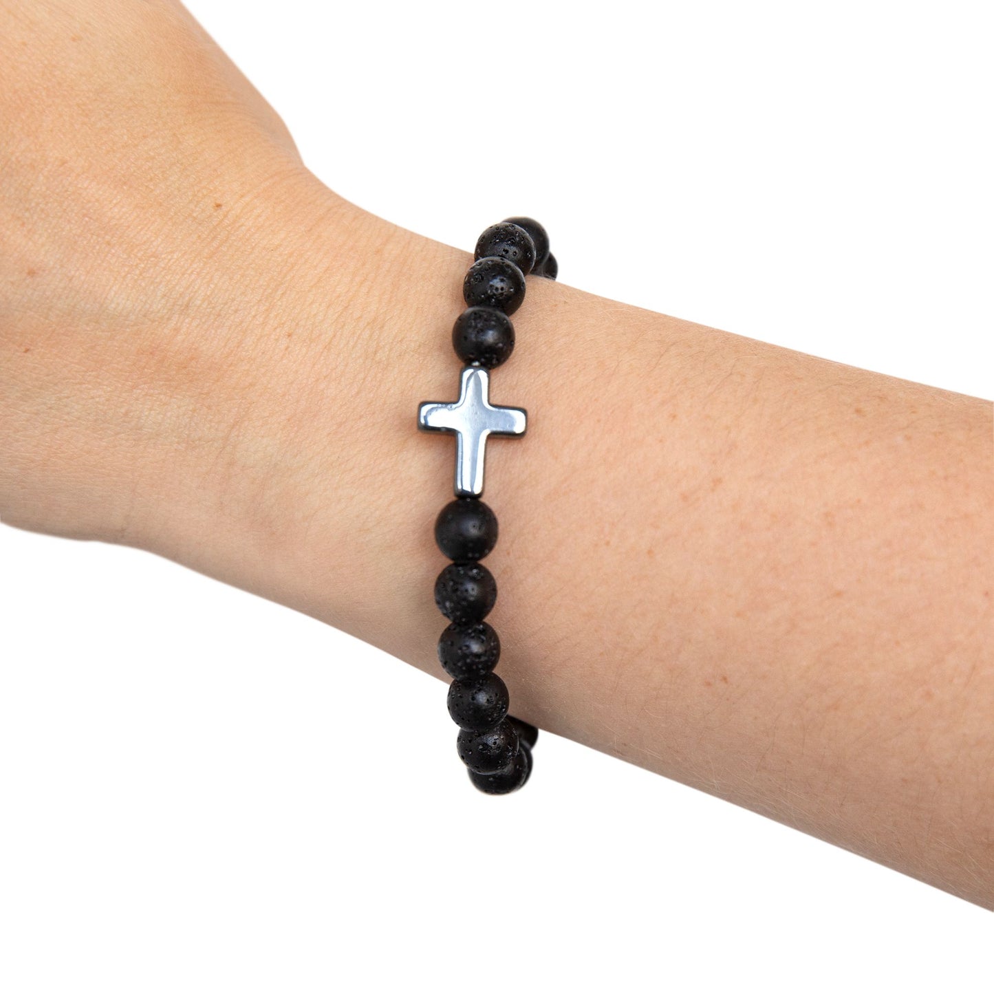 Jesus, Kreuz, Herz - Kreuz-Perlen-Armband