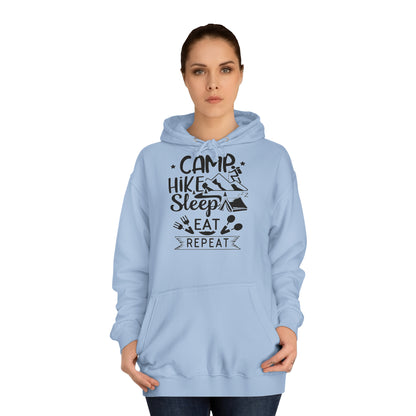 Unisex Hoodie - Camp, Hike, Sleep, Eat, Repeat (Zelten, wandern, schlafen, essen wiederholen)