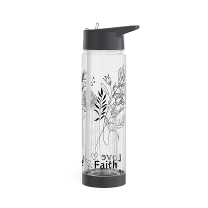 Love, Hope, Faith - Infuser-Wasserflasche