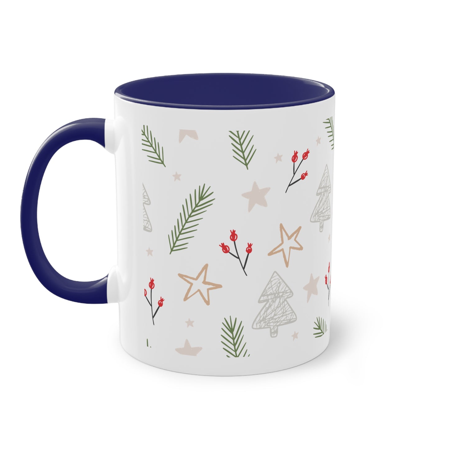 Weihnachtsmuster  - Zwei-Ton-Kaffeetasse