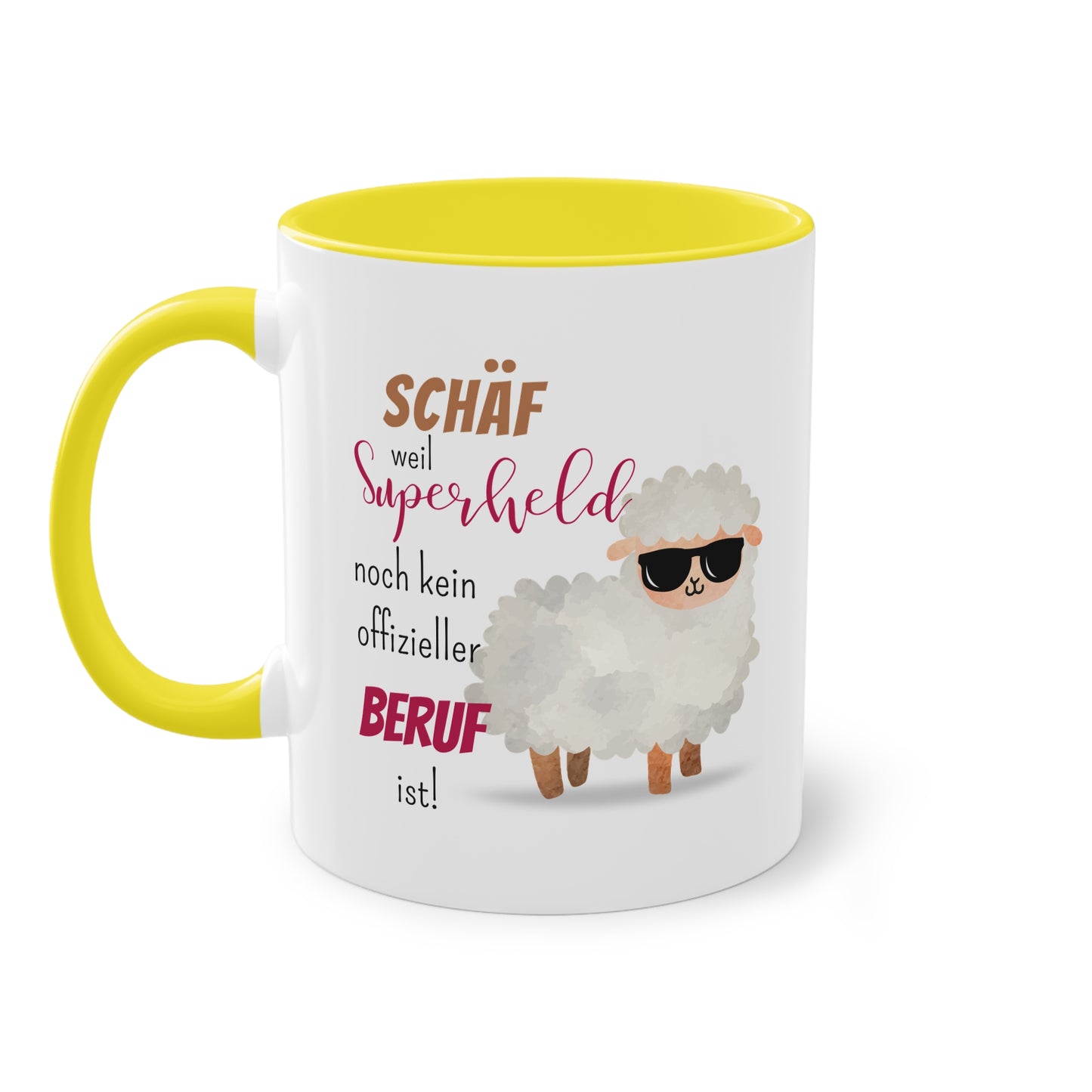 Schäf weil Superheld noch kein offizieller Beruf ist! - Zwei-Ton-Tasse