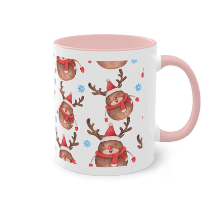 weihnachtliche Rentiere - Zwei-Ton-Kaffeetasse