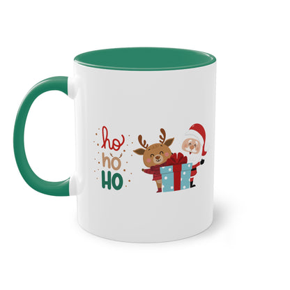 Ho ho ho Rentier und Santa  (2) - Zwei-Ton-Kaffeetasse