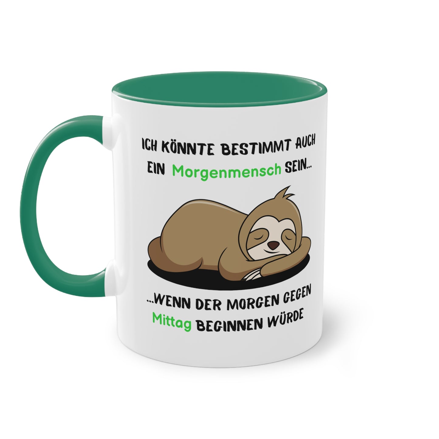 Ich könnte bestimmt auch ein Morgenmensch - Zwei-Ton-Kaffeetasse