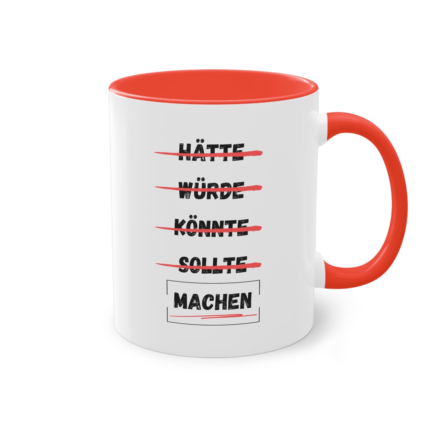 Hätte, würde, könnte, sollte, machen - Zwei-Ton-Kaffeetasse