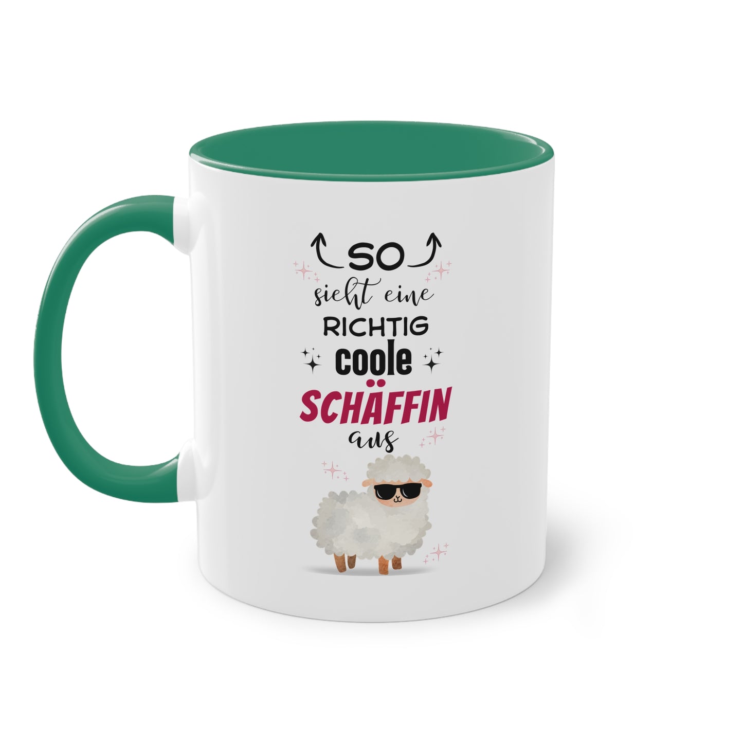 So sieht eine richtig coole Schäffin aus - Zwei-Ton-Tasse