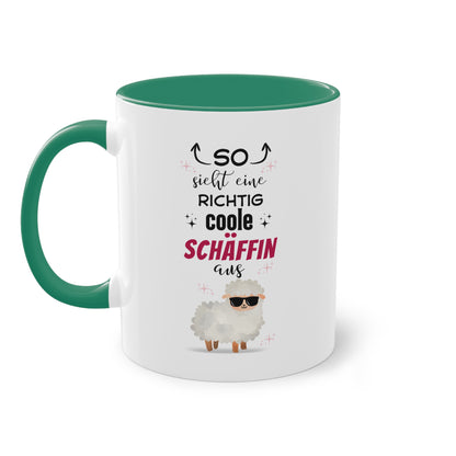 So sieht eine richtig coole Schäffin aus - Zwei-Ton-Tasse