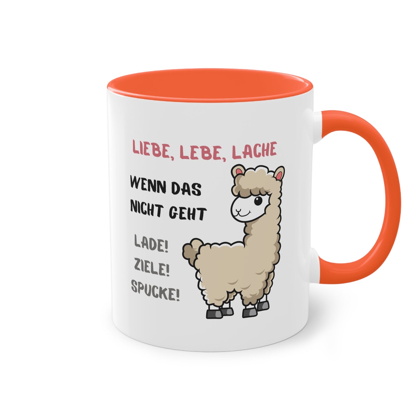 Lebe, liebe Lache. Wenn das nicht hilft... - Zwei-Ton-Kaffeetasse