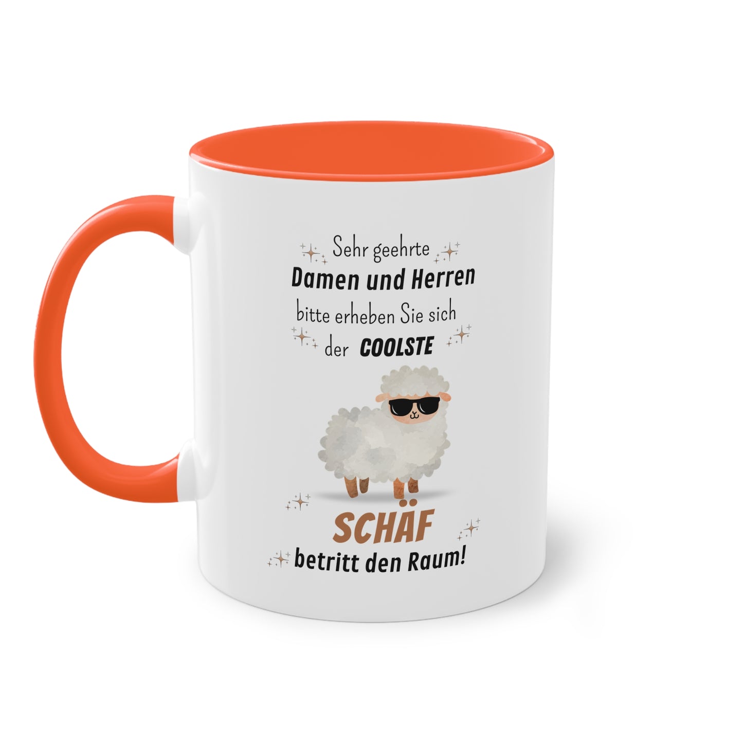 Sehr geehrte Damen und Herren bitte erheben Sie sich der coolste Schäf betritt den Raum! - Zwei-Ton-Tasse