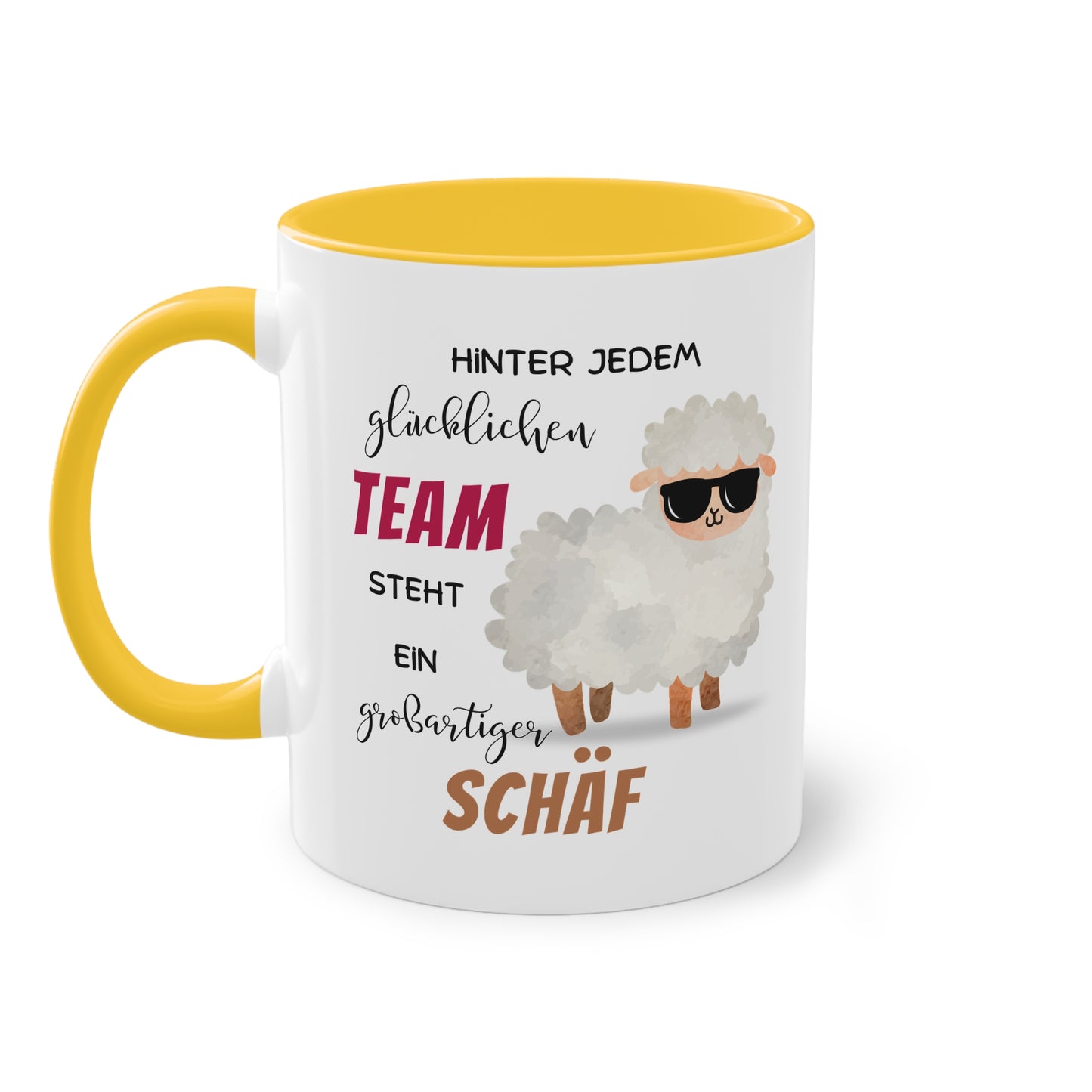 Hinter jedem glücklichen Team steht ein großartiger Schäf - Zwei-Ton-Tasse