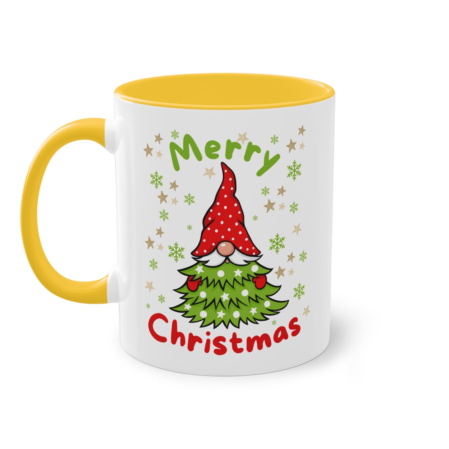 Merry Christmas Wichtel mit Tannenbaum - Zwei-Ton-Kaffeetasse