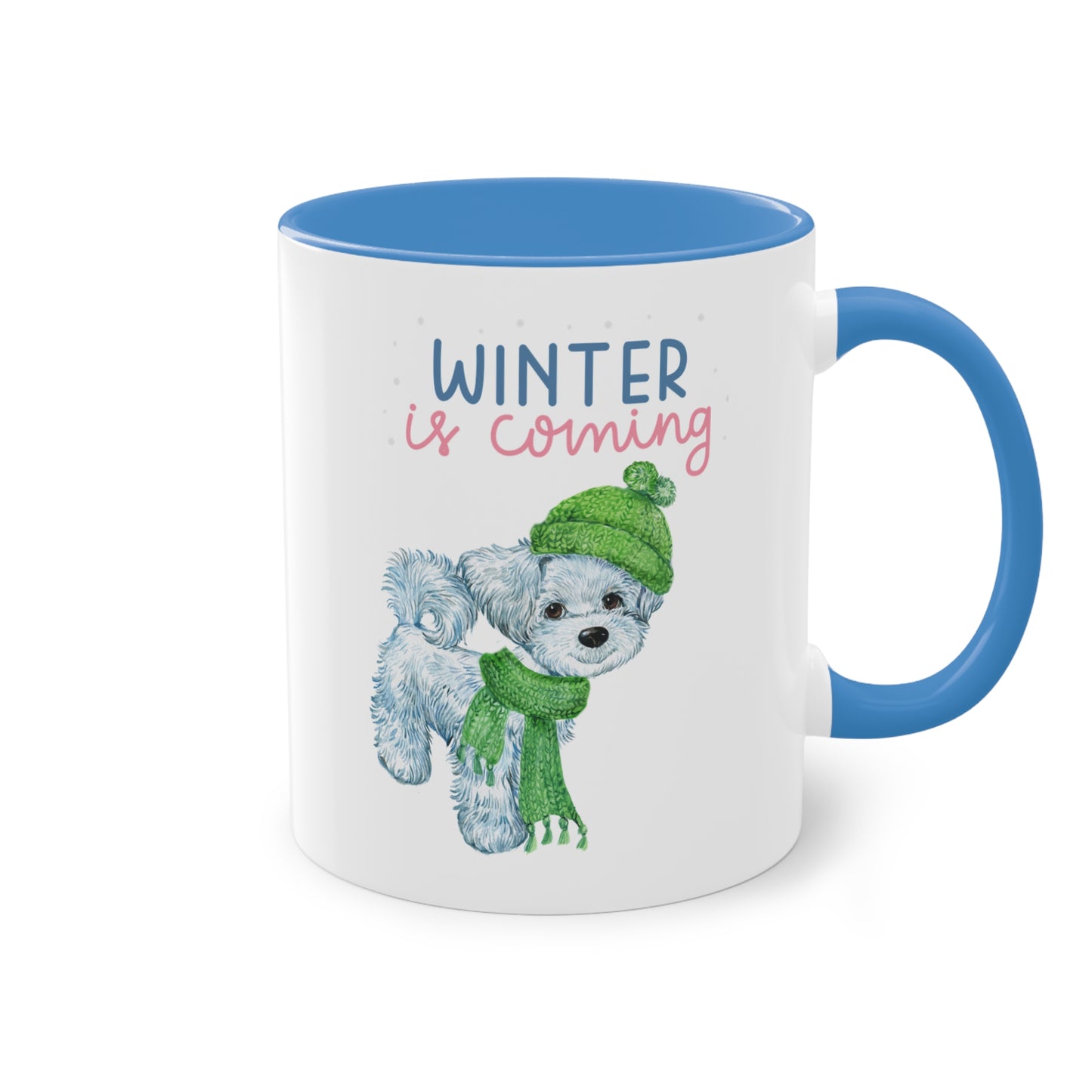 Winter is coming kleiner Hund - Zwei-Ton-Kaffeetasse