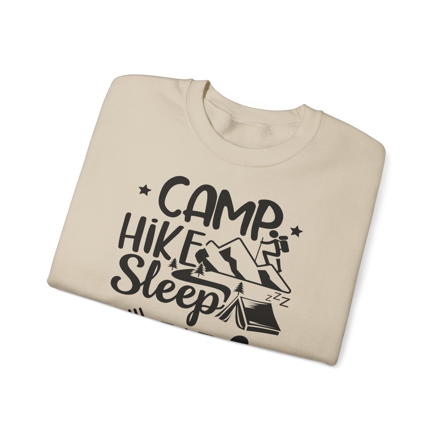 Unisex Sweatshirt - Camp, Hike, Sleep, Eat, Repeat (Zelte, wandere, schlafe, esse, wiederhole)