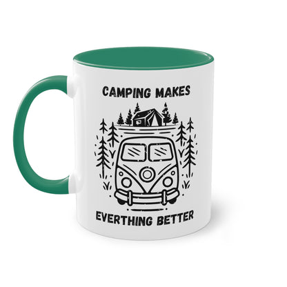 Camping makes everything better - Zwei-Ton-Kaffeetasse