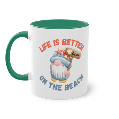 Life is better on the beach - Zwei-Ton-Kaffeetasse