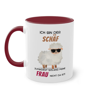 Ich bin der Schäf zumindest solange meine Frau nicht da ist - Zwei-Ton-Tasse