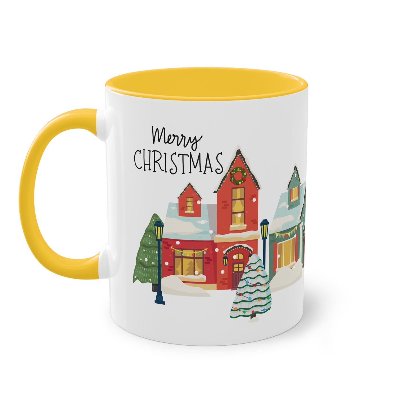 Merry Christmas Landschaft - Zwei-Ton-Tasse