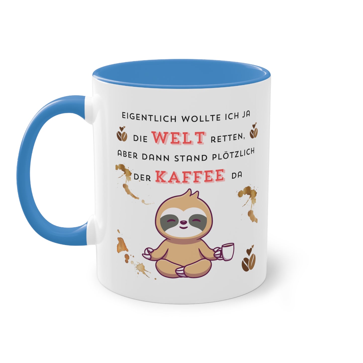 Eigentlich wollte ich die Welt retten - Zwei-Ton-Kaffeetasse