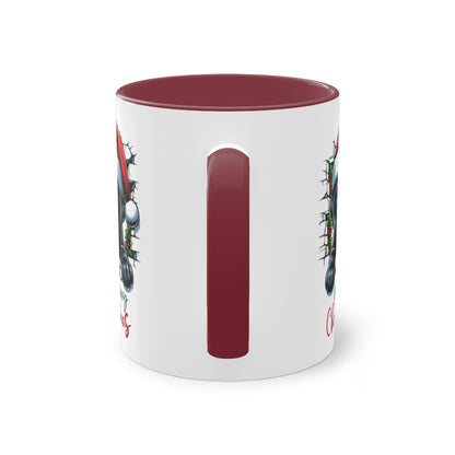 Merry Christmas Welpe - Zwei-Ton-Kaffeetasse