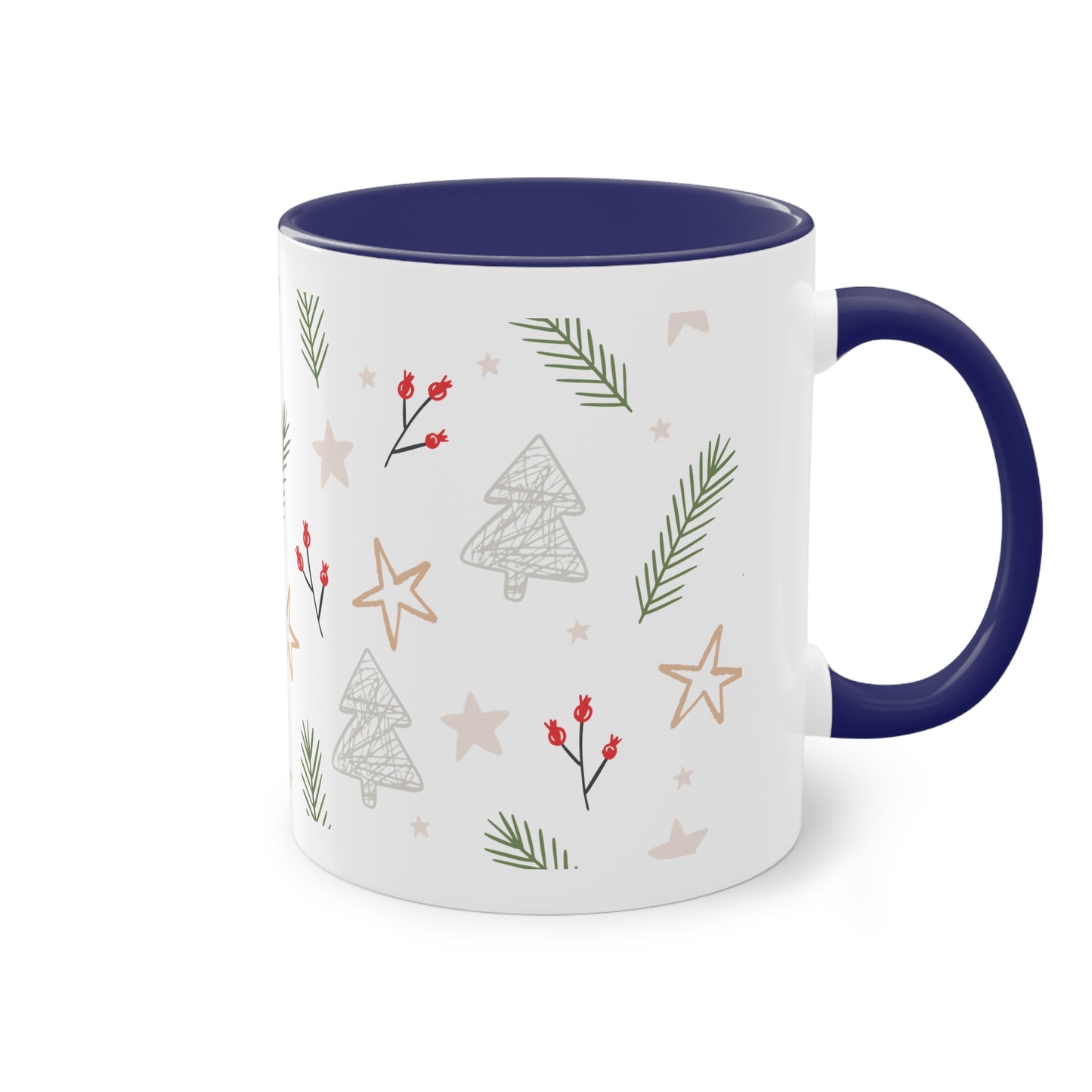 Weihnachtsmuster  - Zwei-Ton-Kaffeetasse