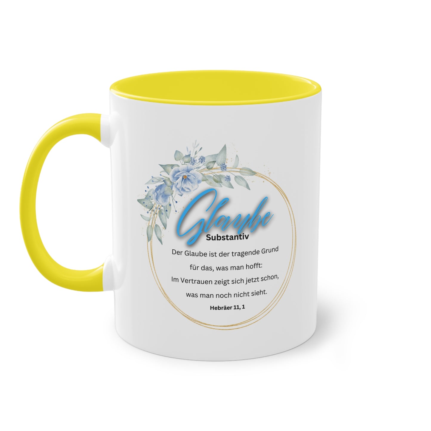 Glaube Substantiv (blau) - Zwei-Ton-Kaffeetasse