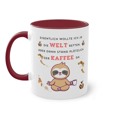 Eigentlich wollte ich die Welt retten - Zwei-Ton-Kaffeetasse