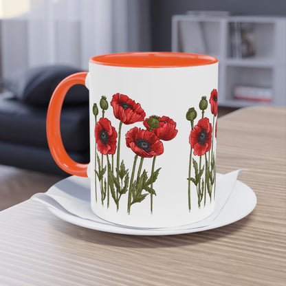 Mohnblumen - Zwei-Ton-Kaffeetasse