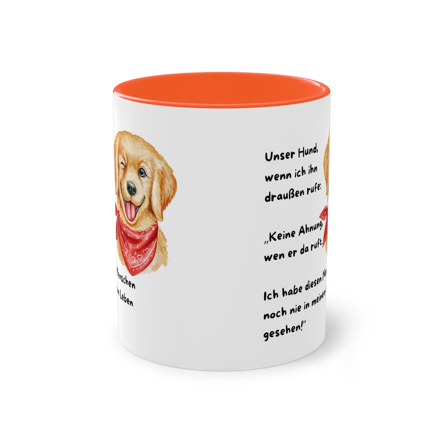 Unser Hund, wenn ich ihn draußen rufe - Zwei-Ton-Kaffeetasse