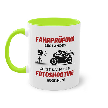 Motorrad Fahrprüfung bestanden - Zwei-Ton-Tasse