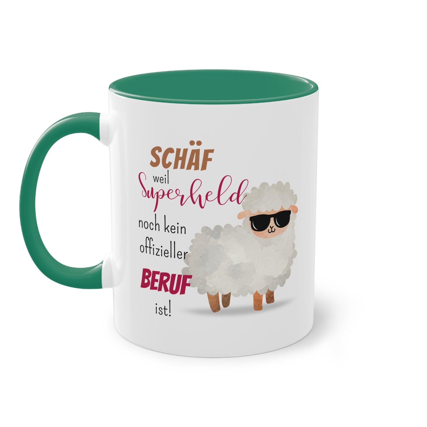 Schäf weil Superheld noch kein offizieller Beruf ist! - Zwei-Ton-Tasse