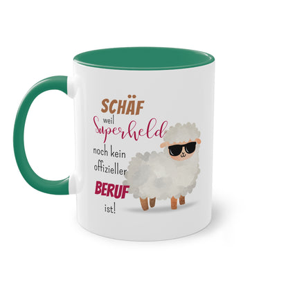Schäf weil Superheld noch kein offizieller Beruf ist! - Zwei-Ton-Tasse