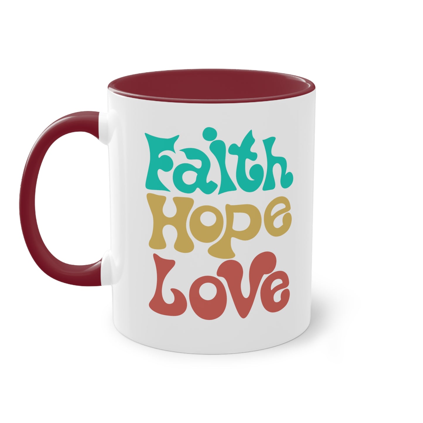 Faith, Hope, Love - Zwei-Ton-Kaffeetasse