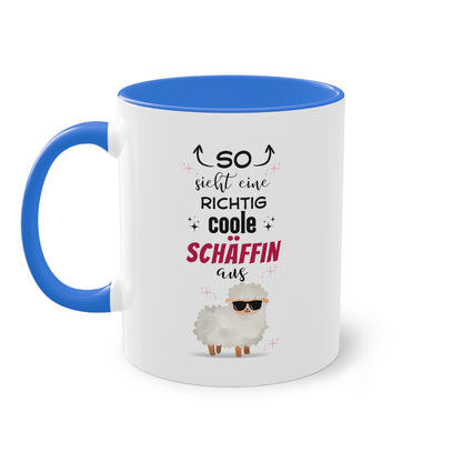 So sieht eine richtig coole Schäffin aus - Zwei-Ton-Tasse