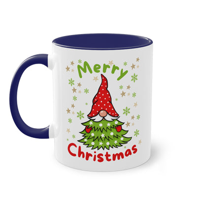 Merry Christmas Wichtel mit Tannenbaum - Zwei-Ton-Kaffeetasse