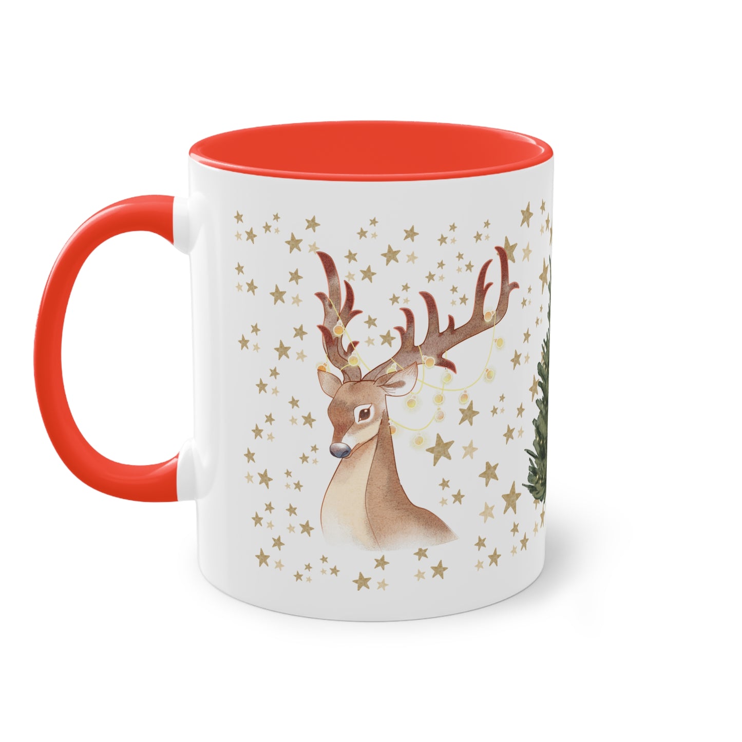 weihnachtliche Rentiere - Zwei-Ton-Kaffeetasse