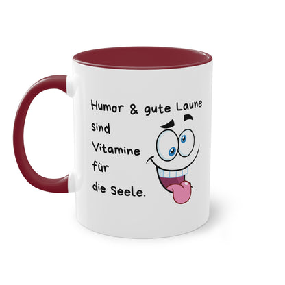 Humor & gute Laune sind Vitamine für die Seele - Zwei-Ton-Kaffeetasse