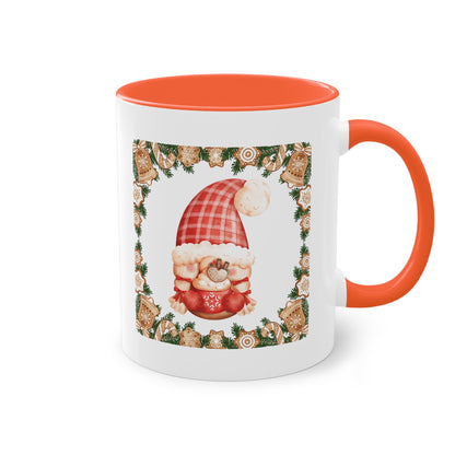 weihnachtlicher Wichtel - Zwei-Ton-Kaffeetasse